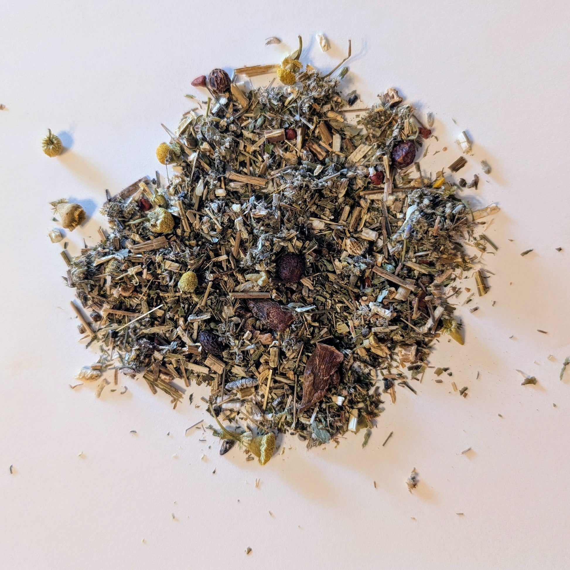 Herbal mix on a white background