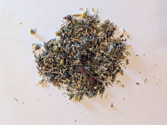 Herbal mix on a white background
